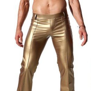 New RUFSKIN RONCHO LIMITED EDITION RUBBERIZED FLARE-LEG PANTS GOLD